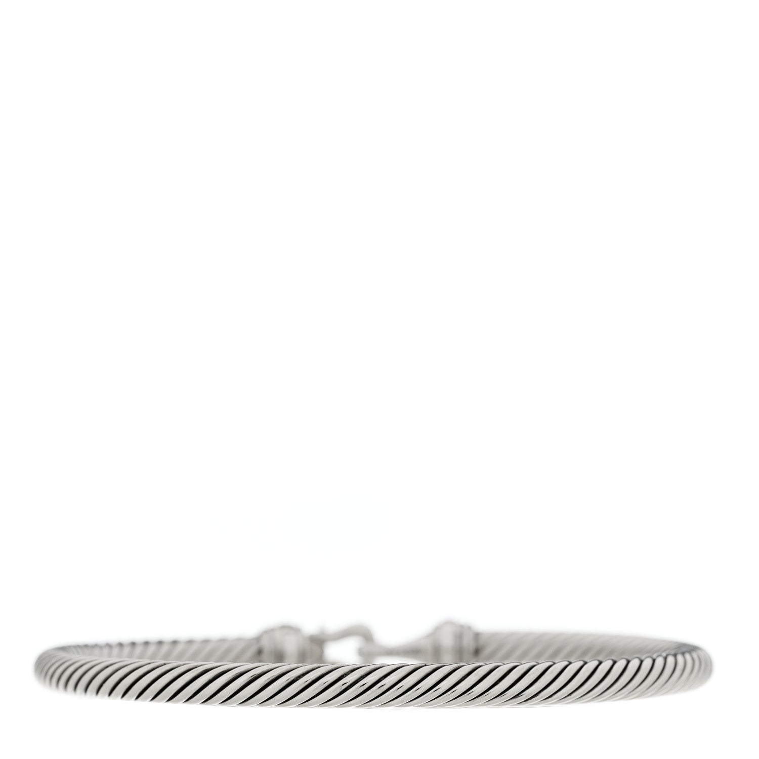 David Yurman Sterling Silver 18K Yellow Gold 4mm Cable Classic Buckle Bracelet 2 of 3