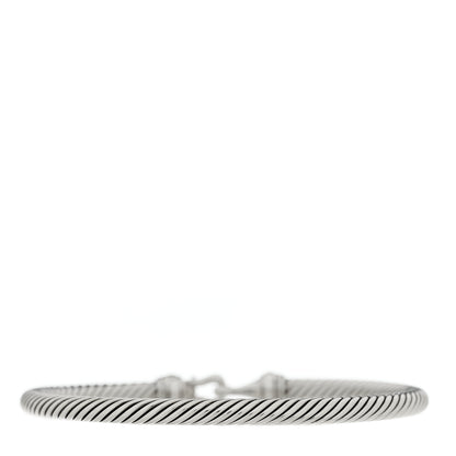 David Yurman Sterling Silver 18K Yellow Gold 4mm Cable Classic Buckle Bracelet 2 of 3
