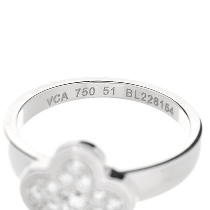 Van Cleef & Arpels 18K White Gold Diamond Pure Alhambra Ring  51 5.75 4 of 4