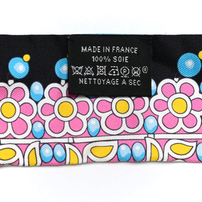 Hermes Silk Parures Des Maharajas Twilly Ciel Black Rose Vif 4 of 4