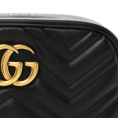 Gucci Calfskin Matelasse Small GG Marmont Chain Shoulder Bag Black 8 of 16