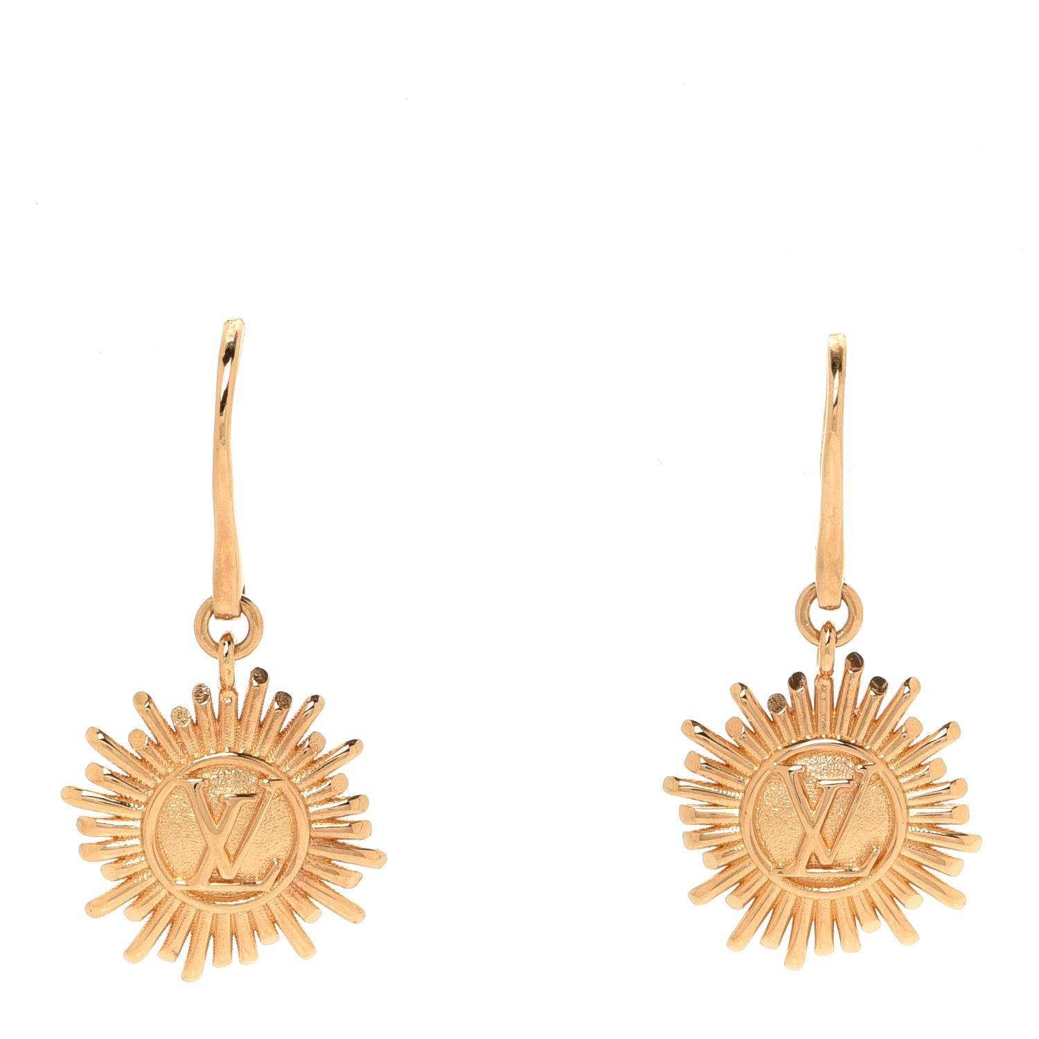 Louis Vuitton Brass Vendome Drop Earrings Gold 1 of 4