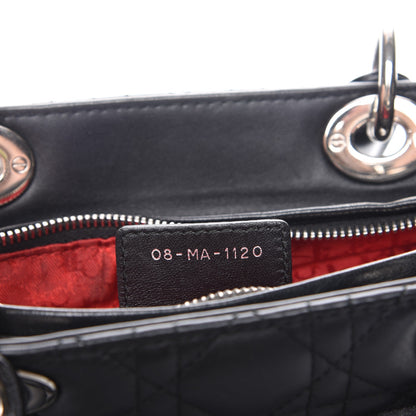 Christian Dior Lambskin Cannage Large Lady Dior Black 8 of 9