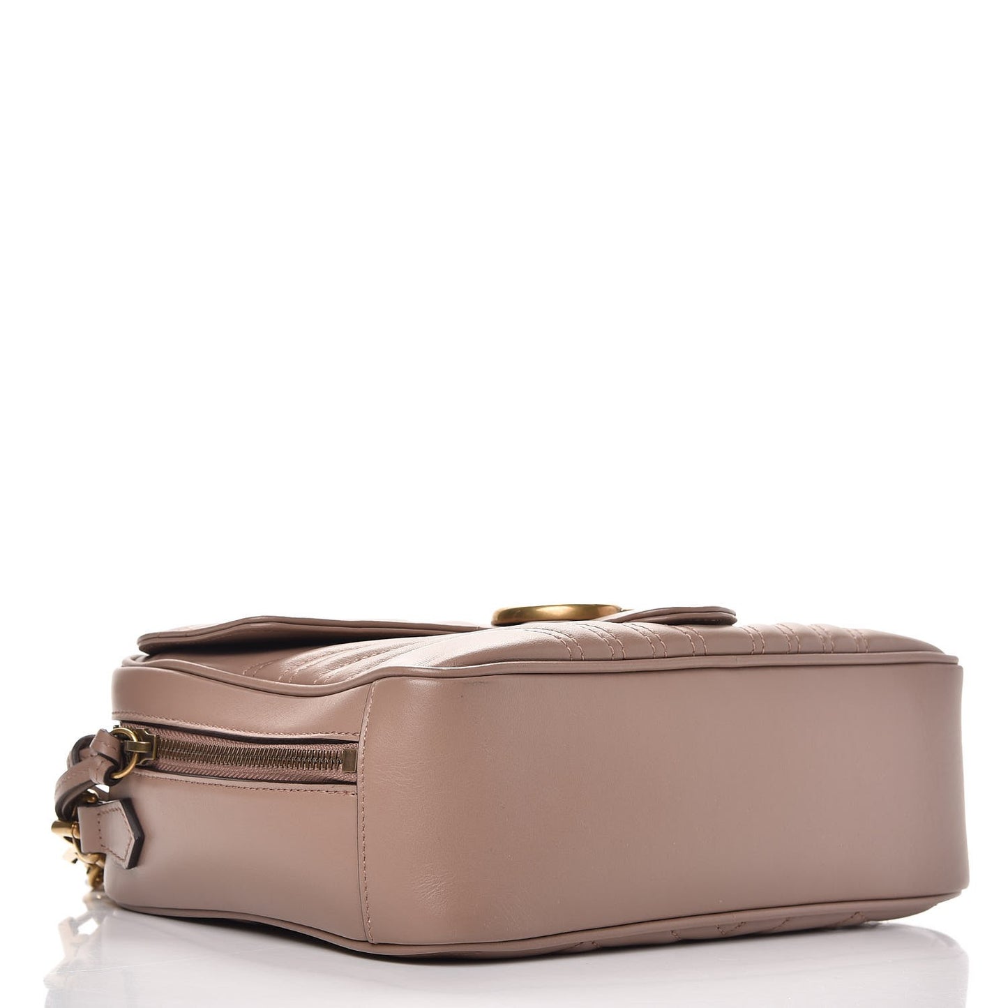 Calfskin Matelasse Sylvie Web Small GG Marmont Top Handle Shoulder Bag Porcelain Rose