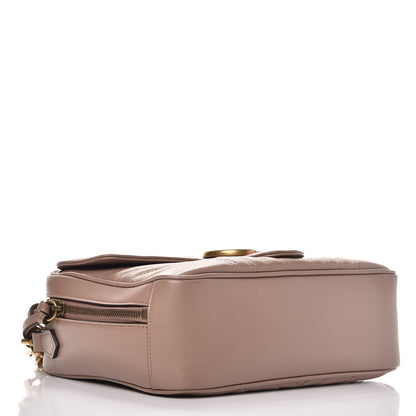 Gucci Calfskin Matelasse Sylvie Web Small GG Marmont Top Handle Shoulder Bag Porcelain Rose 4 of 7