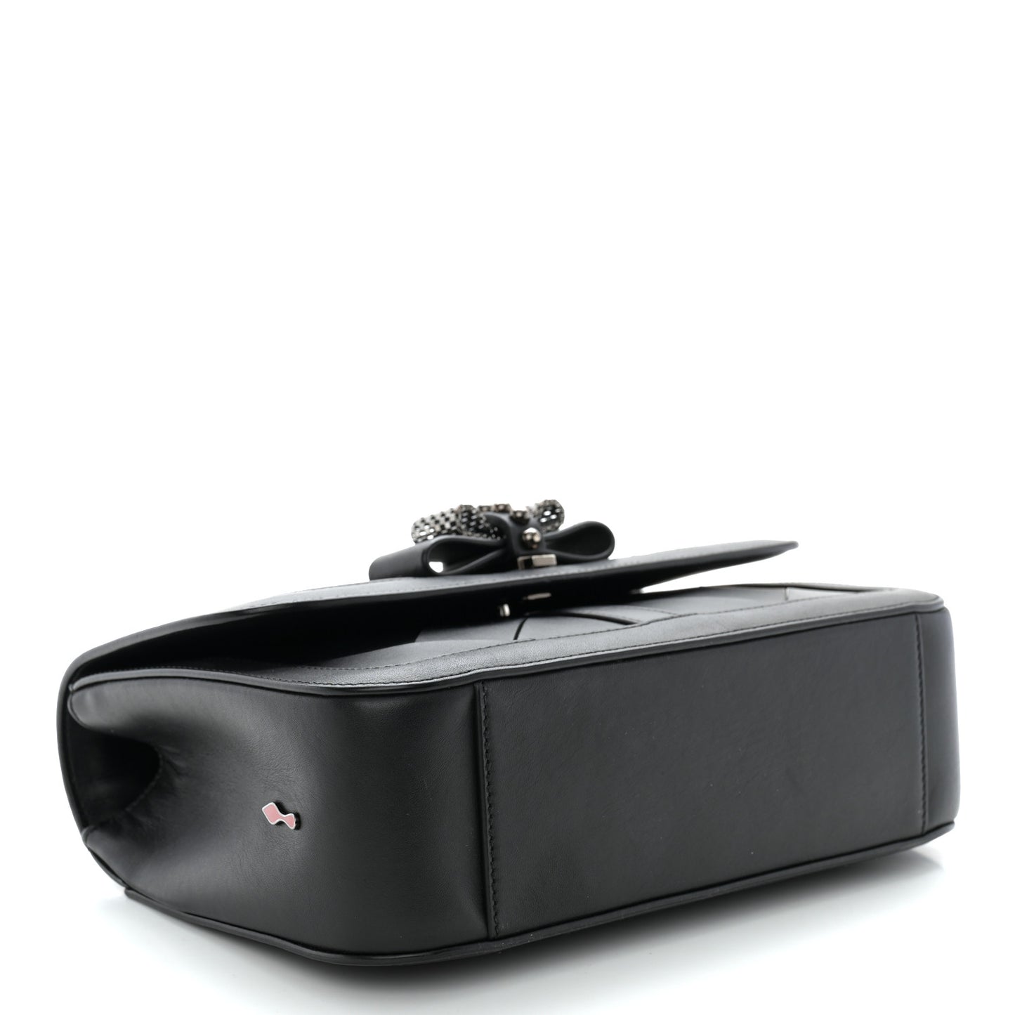 Calfskin Woven Small Sweet Charity NV Shoulder Bag Black