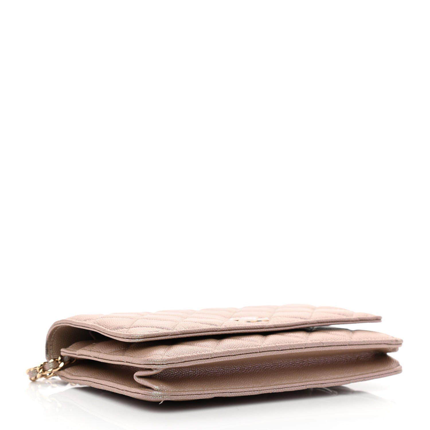 Chanel Iridescent Caviar Quilted Wallet On Chain WOC Beige 4 of 15