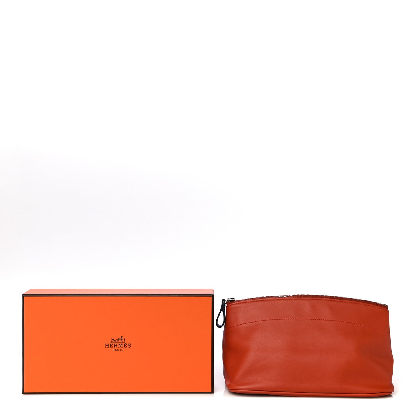 Lambskin Swift Tohubohu Pouch MM Cornaline Bleu Zellige