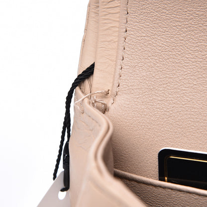 Chanel Calfskin Coco Pleats Medium Double Flap Beige 13 of 13