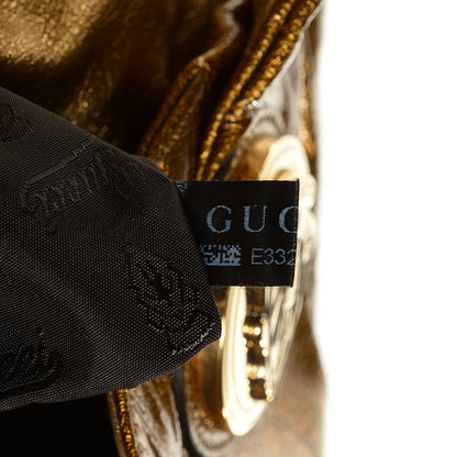 Gucci Patent Calfskin Large Hysteria Top Handle Bag Gold 8 of 9