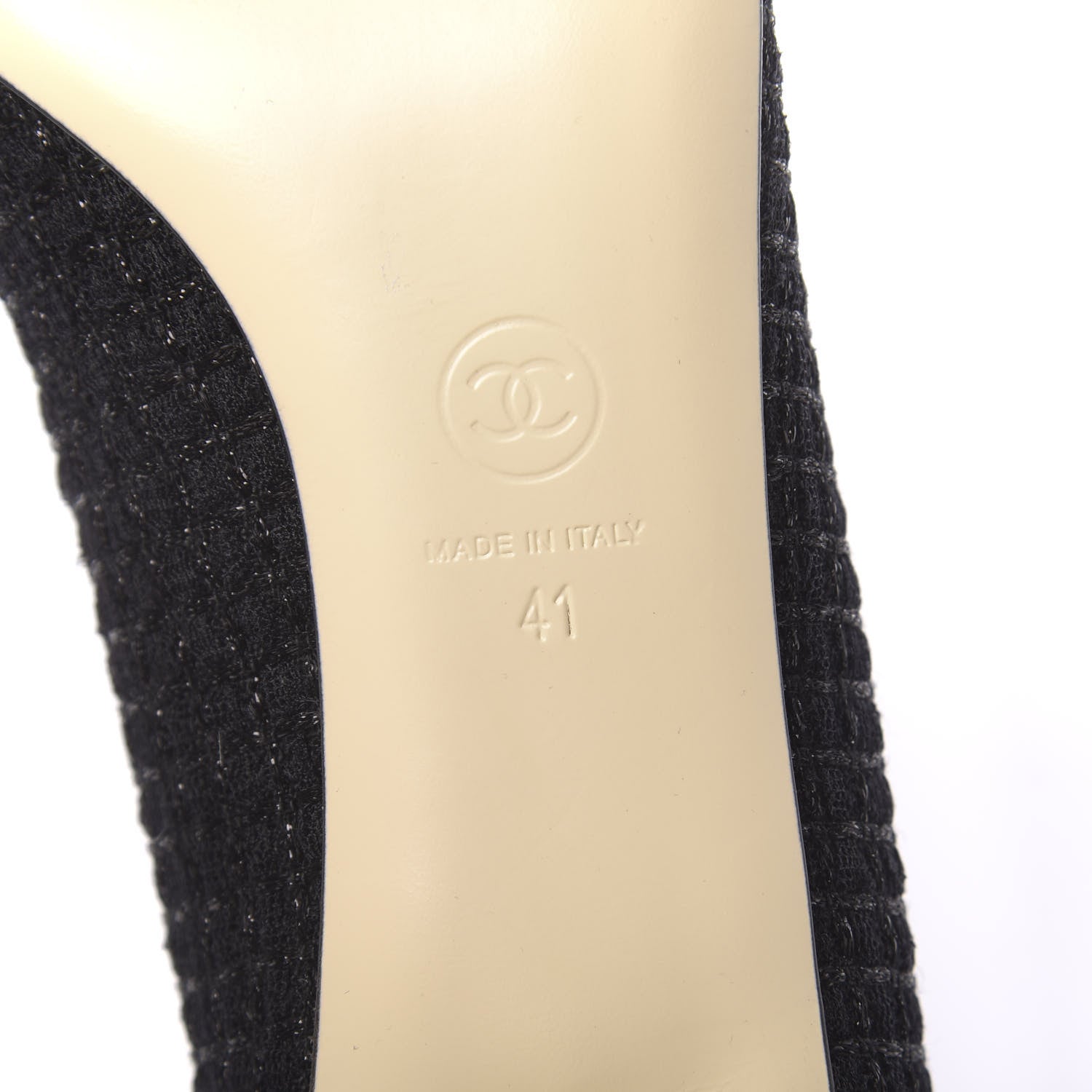 Chanel Lambskin Tweed CC Pump 41 Black 8 of 8