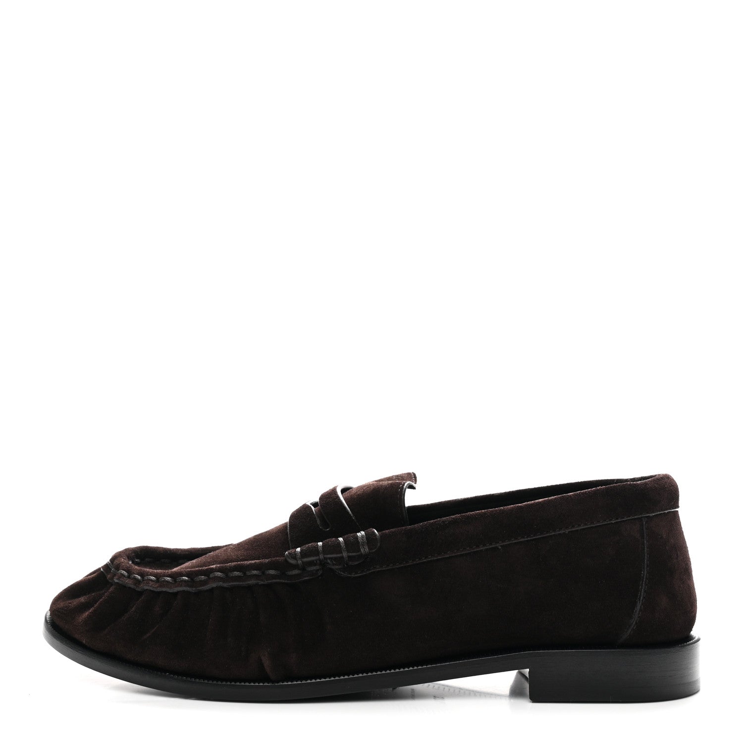 Saint Laurent Suede Le Loafer 15 Penny Slippers 37.5 Dark Chocolate 1 of 10