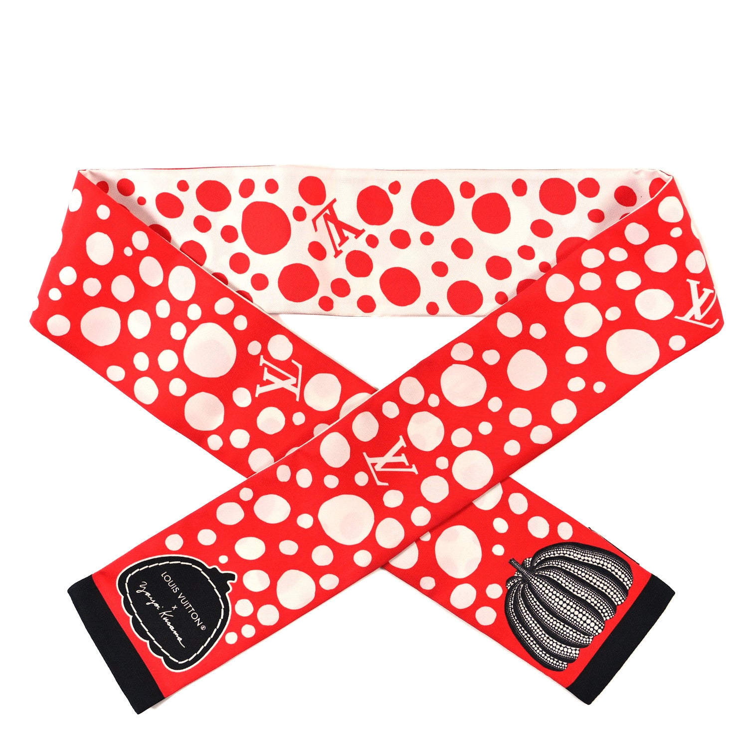 Louis Vuitton LV x YK Infinity Dots Bandeau Red White 1 of 3