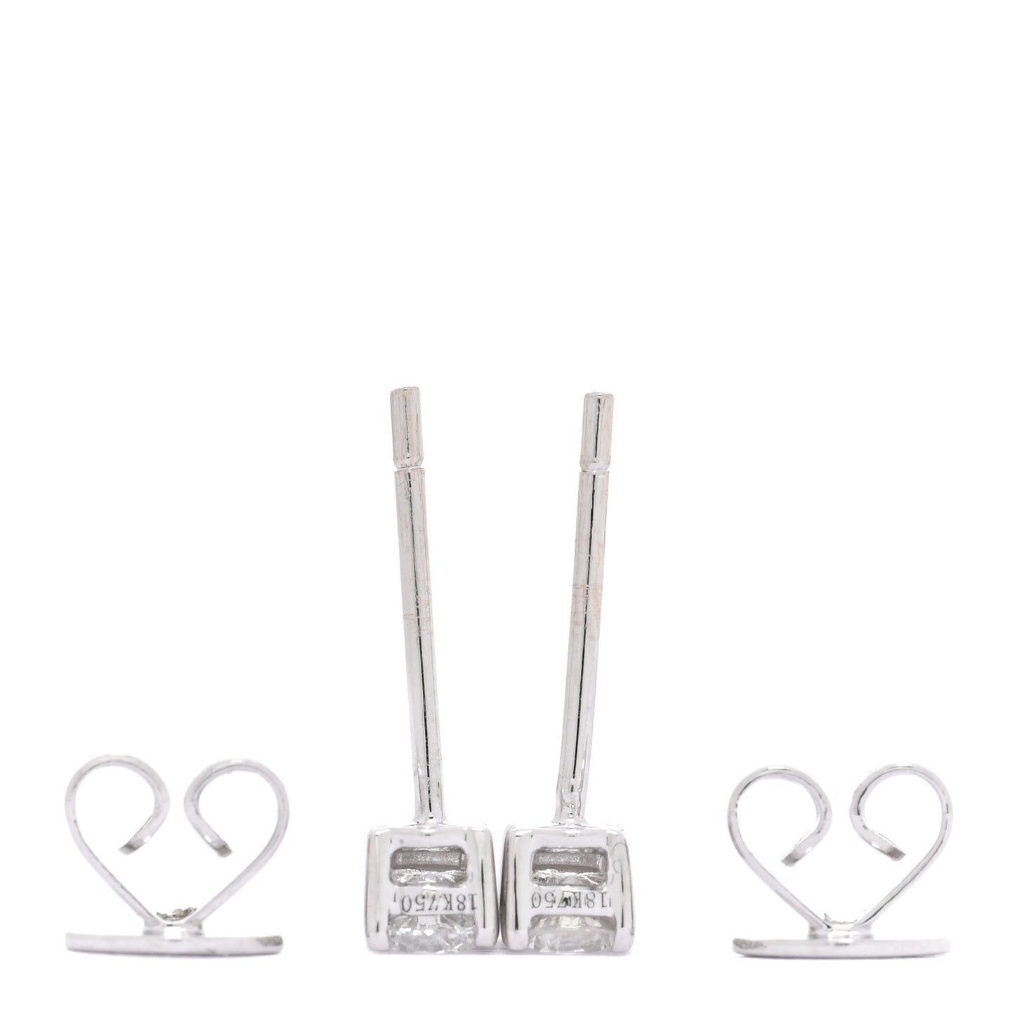 18K White Gold Diamond Three Dot Earrings