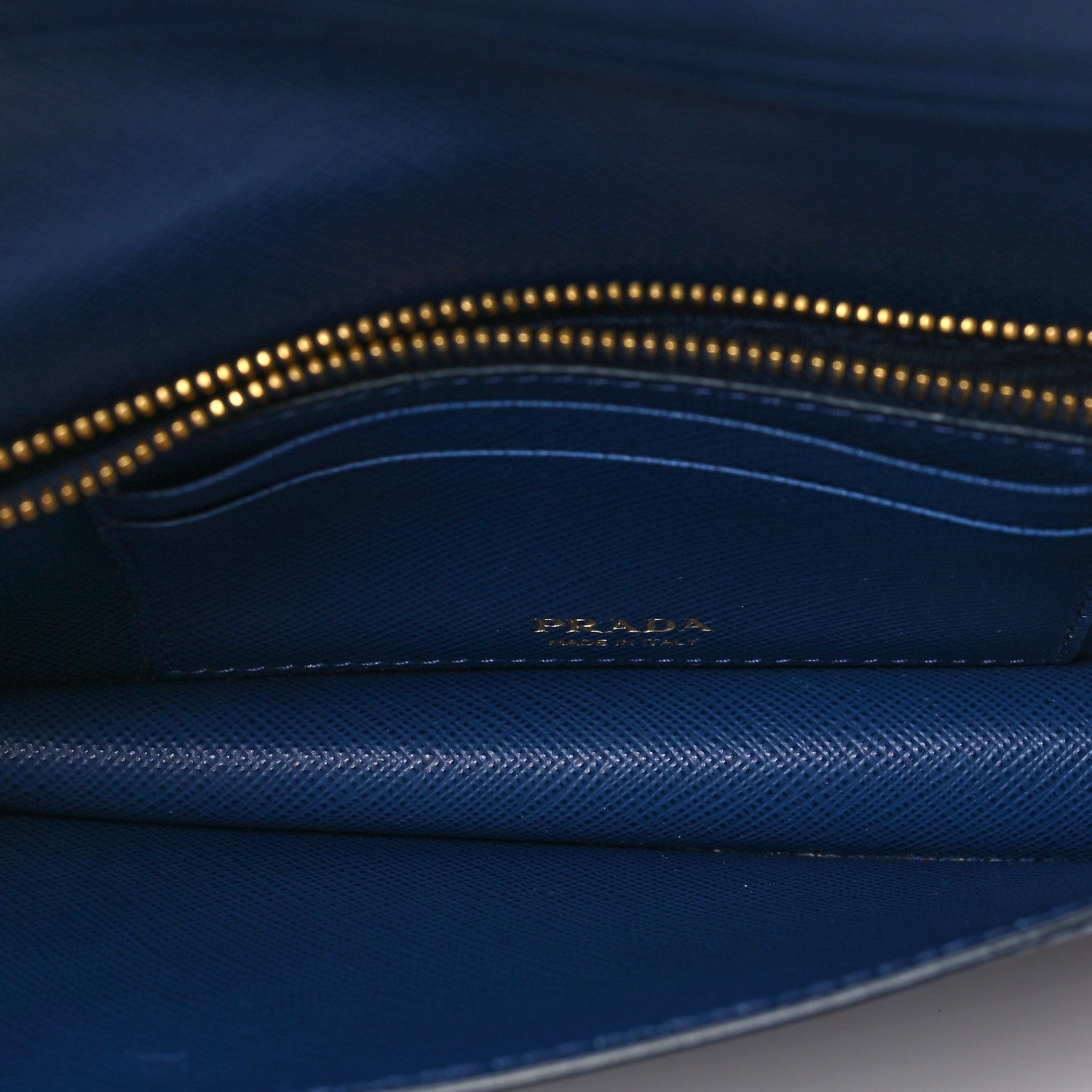 Prada Saffiano Metal Oro Mini Bag Bluette 4 of 6