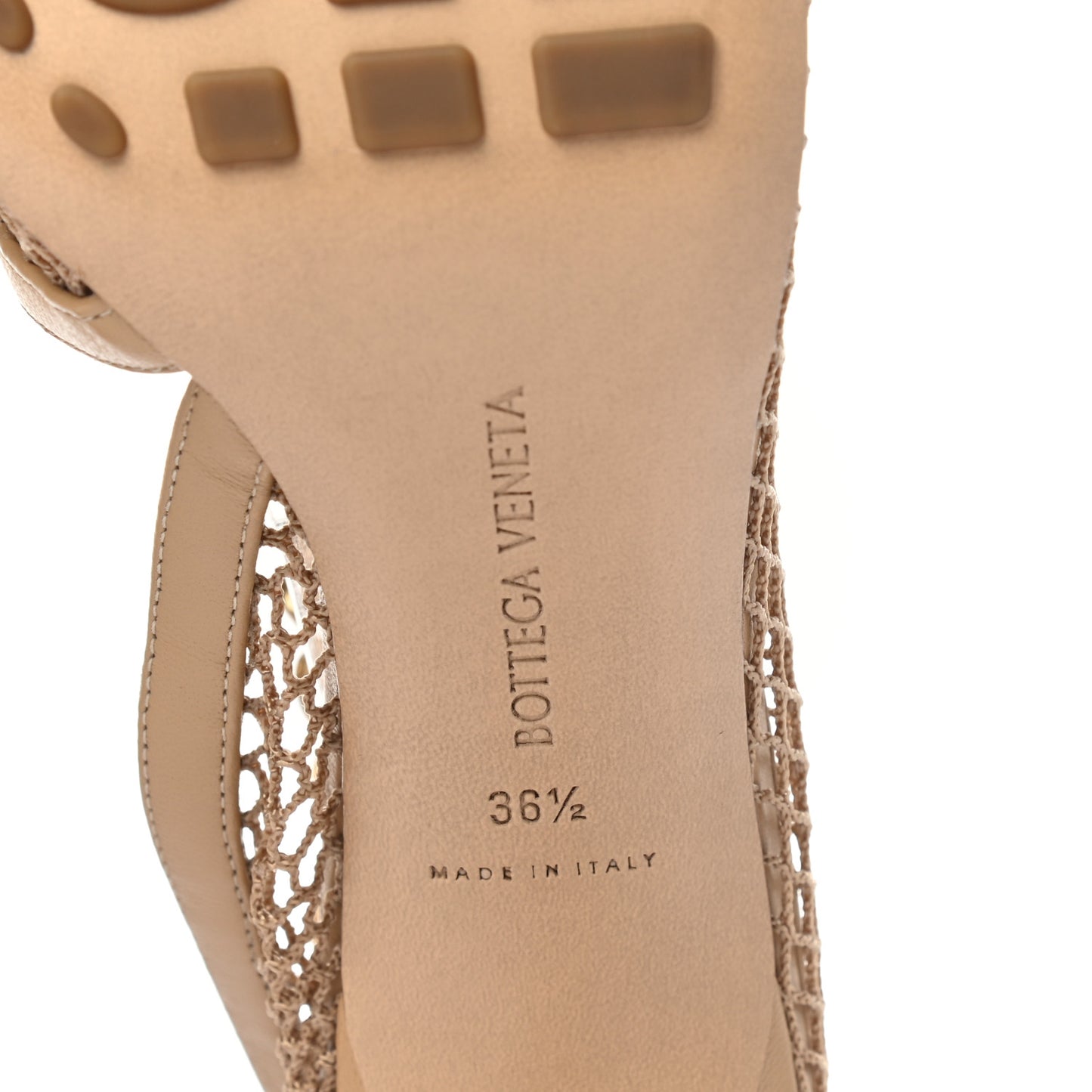 Mesh Nappa Chunky Chain Sandals 36.5 Beige Pony