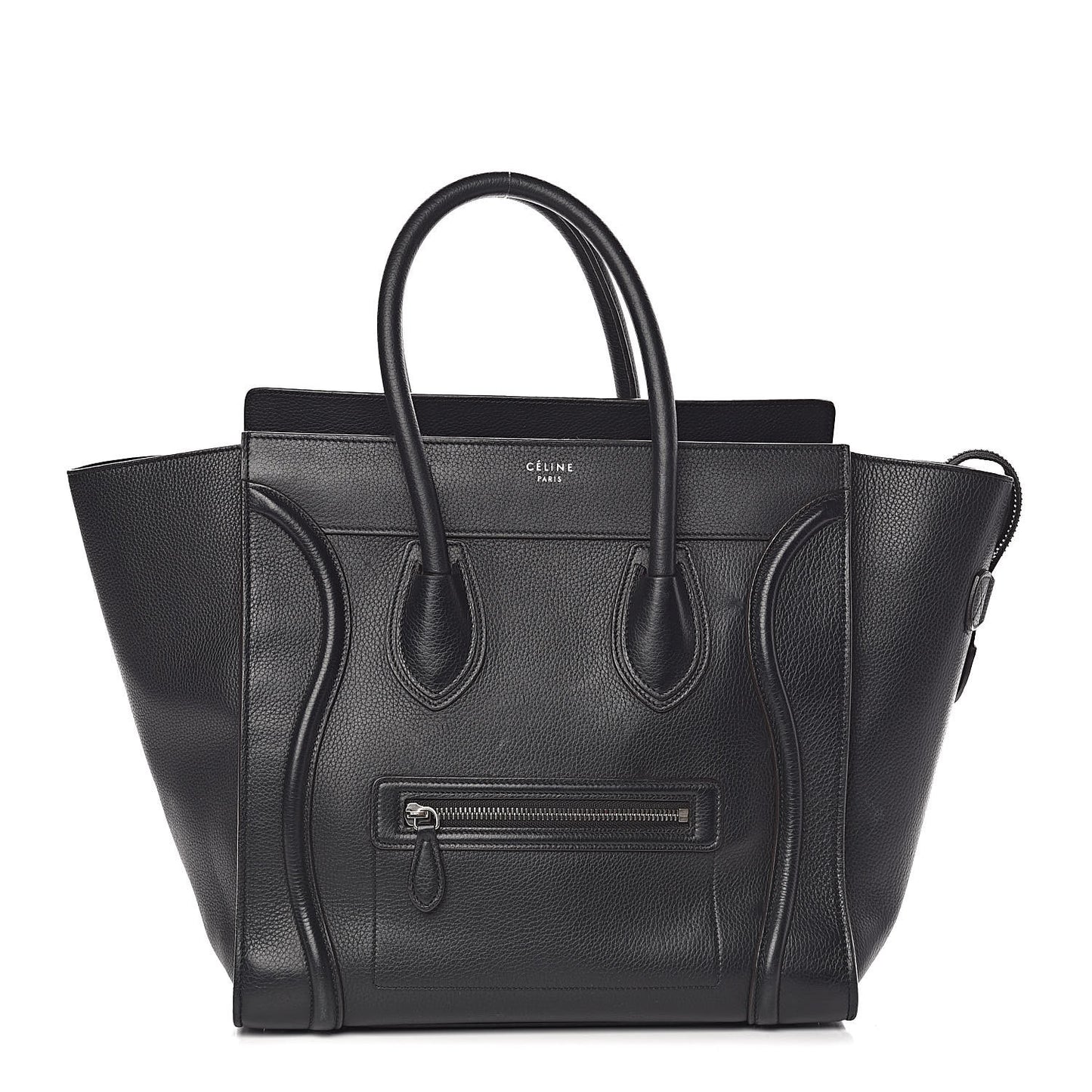 Drummed Calfskin Mini Luggage Black