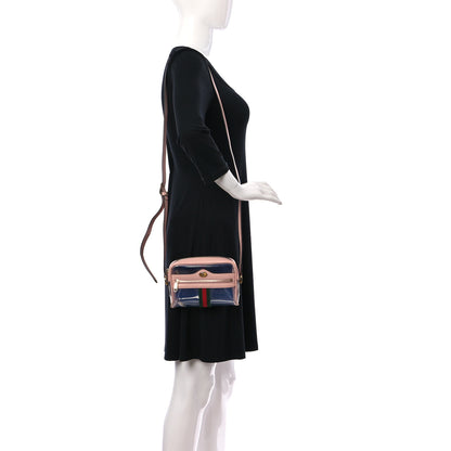 Gucci Vinyl Web Mini Ophidia Transparent Shoulder Bag Perfect Pink 3 of 13