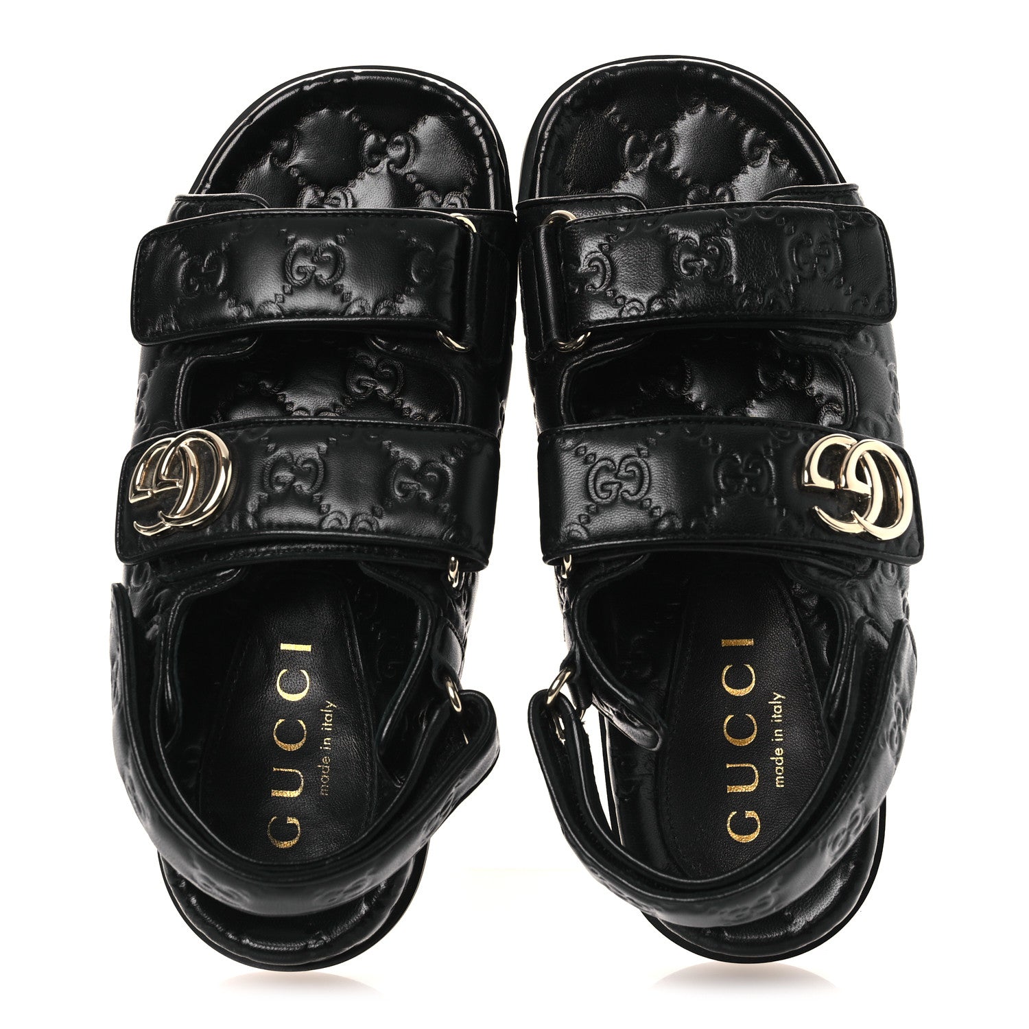 Gucci Guccissima GG Embossed Womens Sandals 37 Black 2 of 15