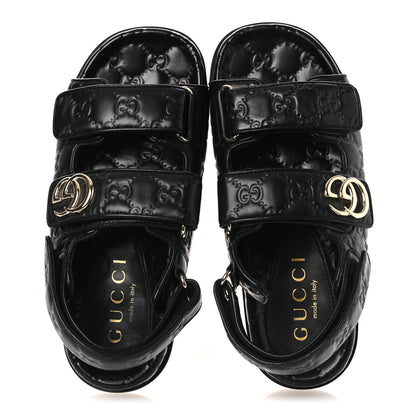 Gucci Guccissima GG Embossed Womens Sandals 37 Black 2 of 15