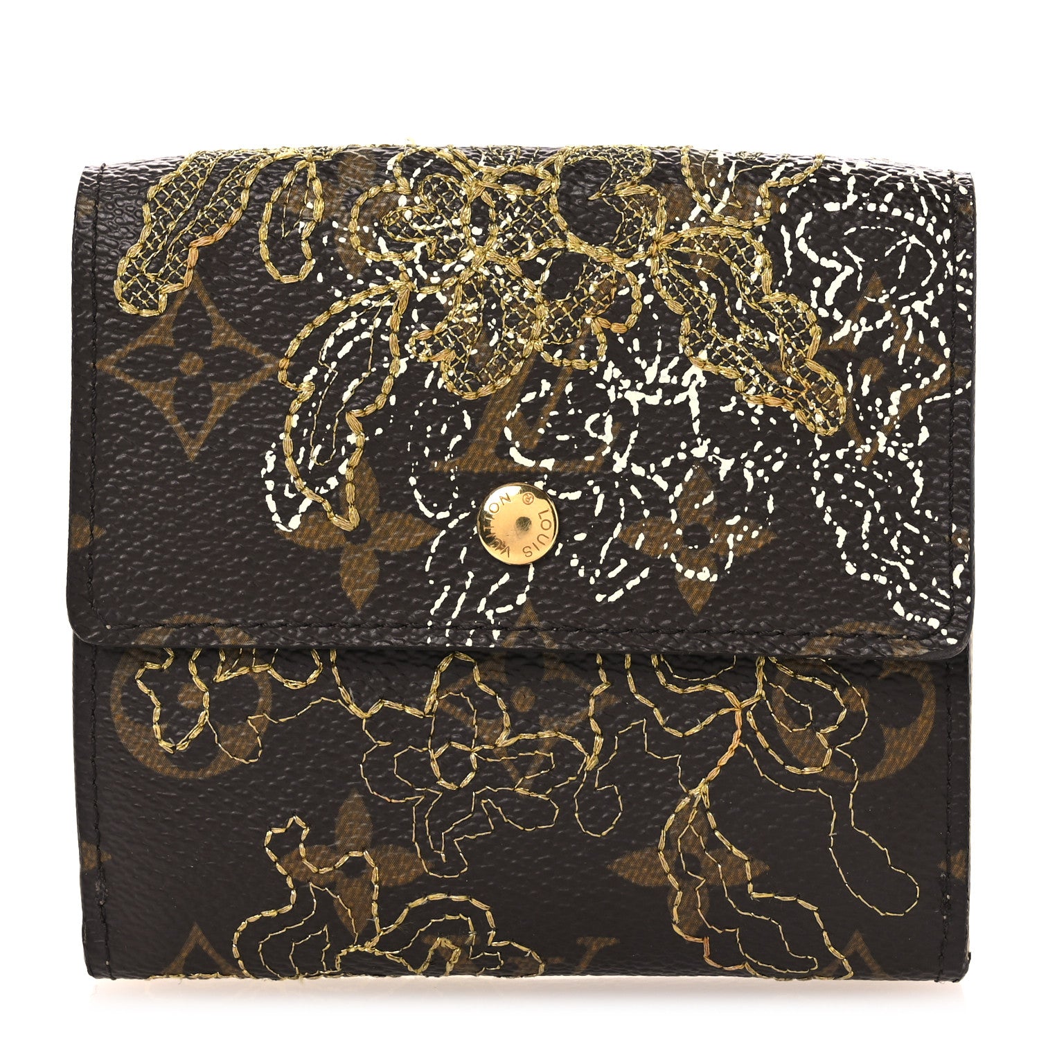 Louis Vuitton Monogram Dentelle Elise Wallet Gold 1 of 7
