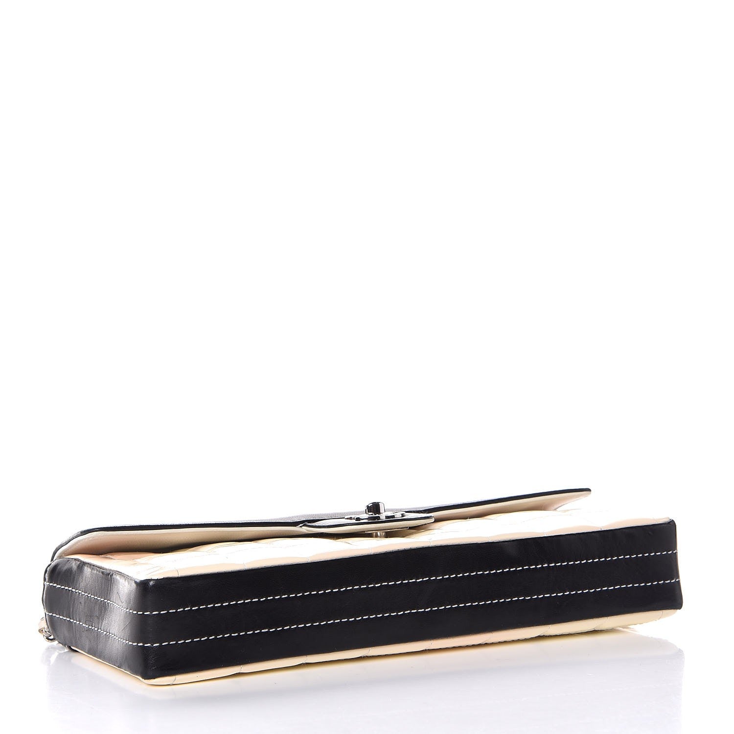 Chanel Patent East West Chocolate Bar Flap White Black 4 of 9