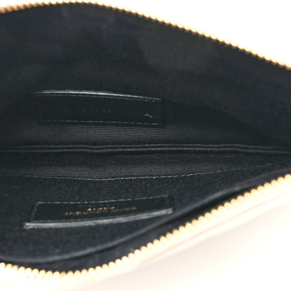 Saint Laurent Grain De Poudre Matelasse Chevron Monogram Bill Pouch Blanc Vintage 5 of 12