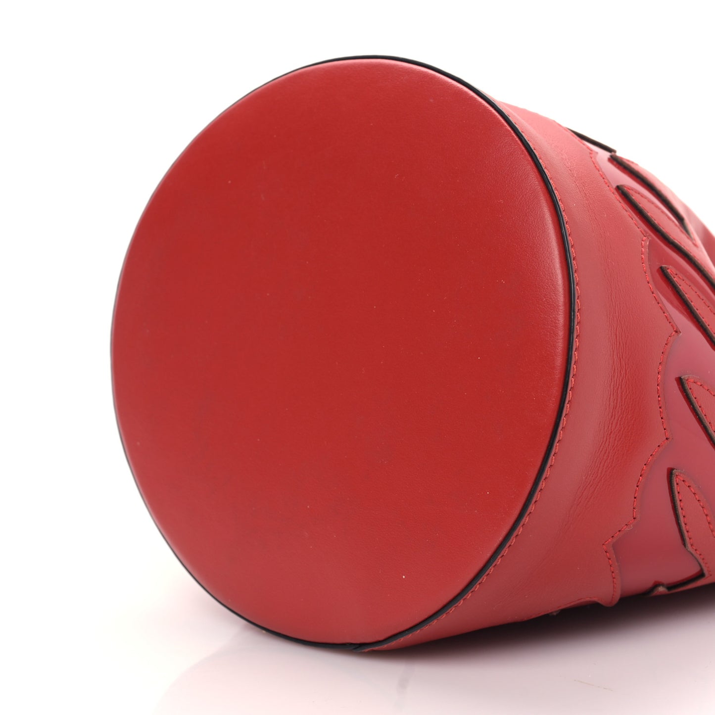 Calfskin Marie Jane Bucket Red