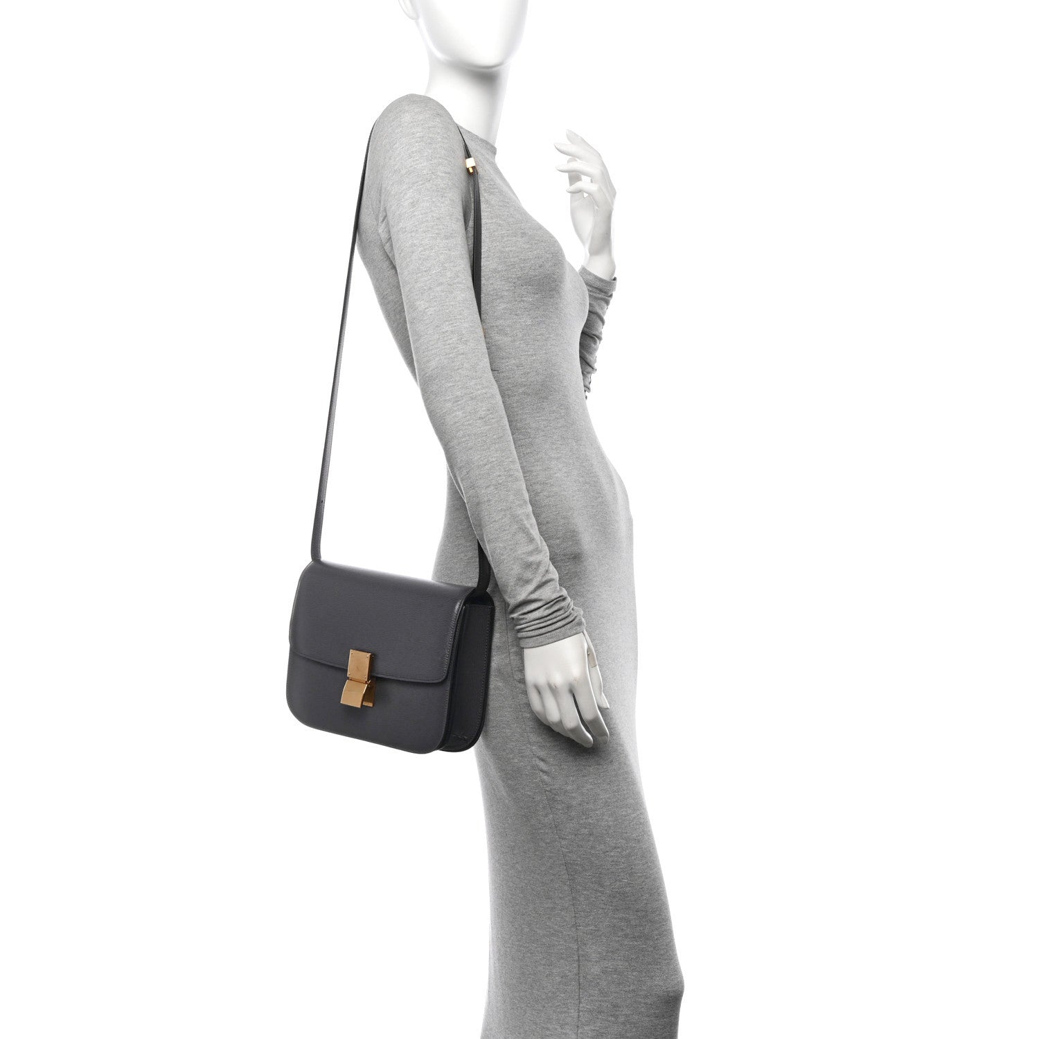 Celine Liege Calfskin Medium Classic Box Flap Bag Grey 2 of 11