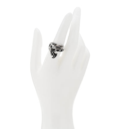 John Hardy Sterling Silver Black Sapphires Ruby Naga Dragon Head Ring 54 7 2 of 7