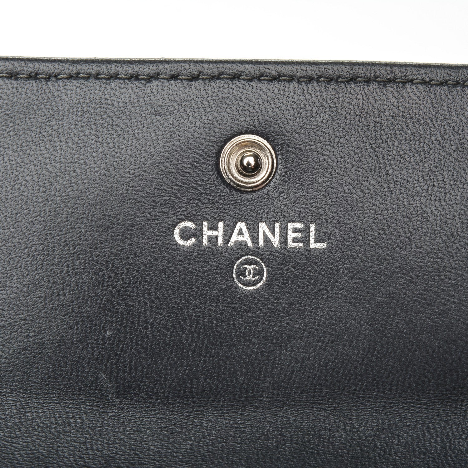 Chanel Python CC Long Flap Wallet Blue Silver 7 of 9