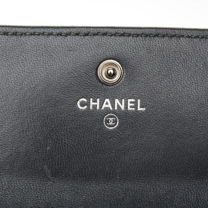 Chanel Python CC Long Flap Wallet Blue Silver 7 of 9