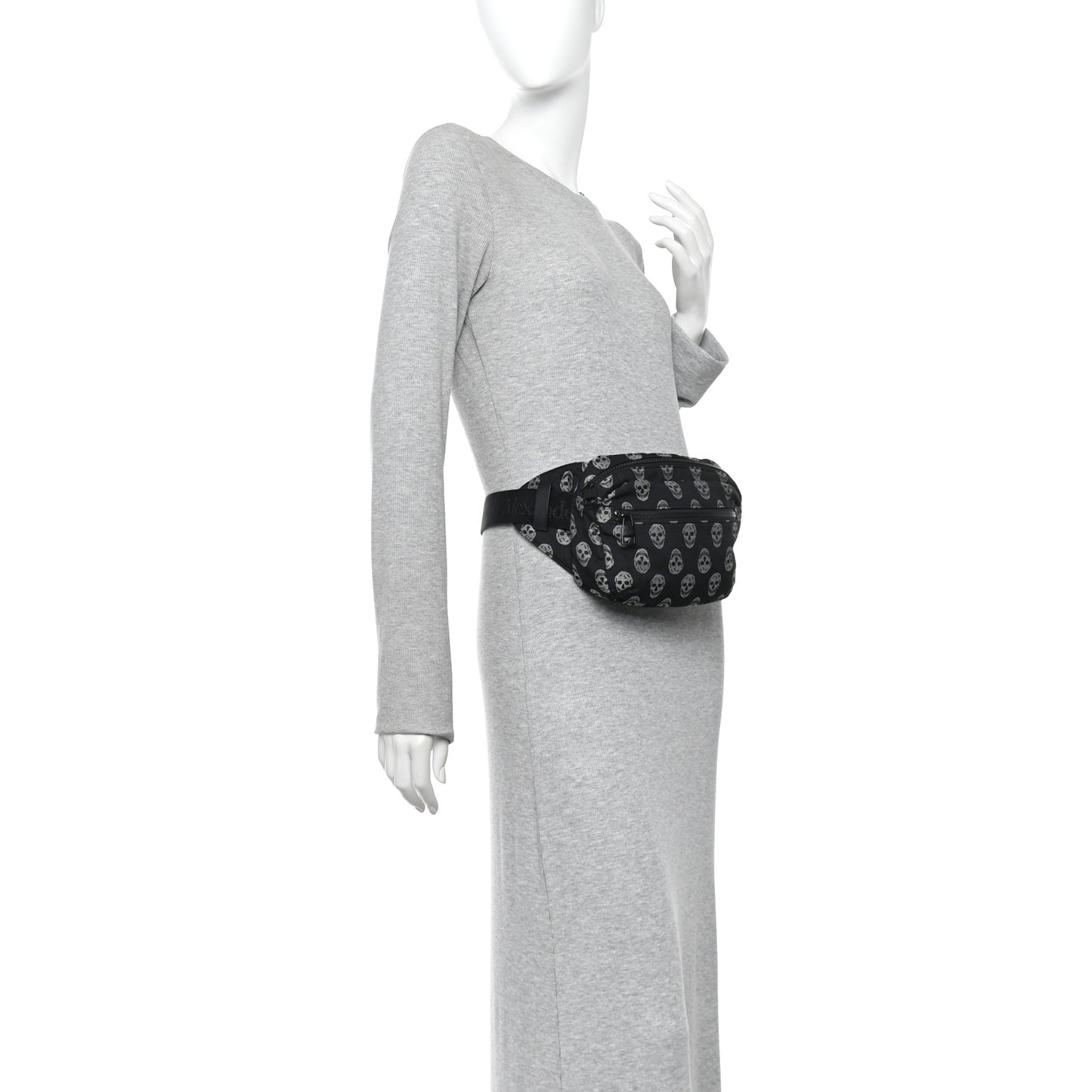 Jacquard Skull Belt Bag Black White
