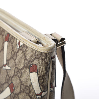 Gucci GG Plus Monogram Boot Flat Messenger Bag Beige Off White 11 of 12