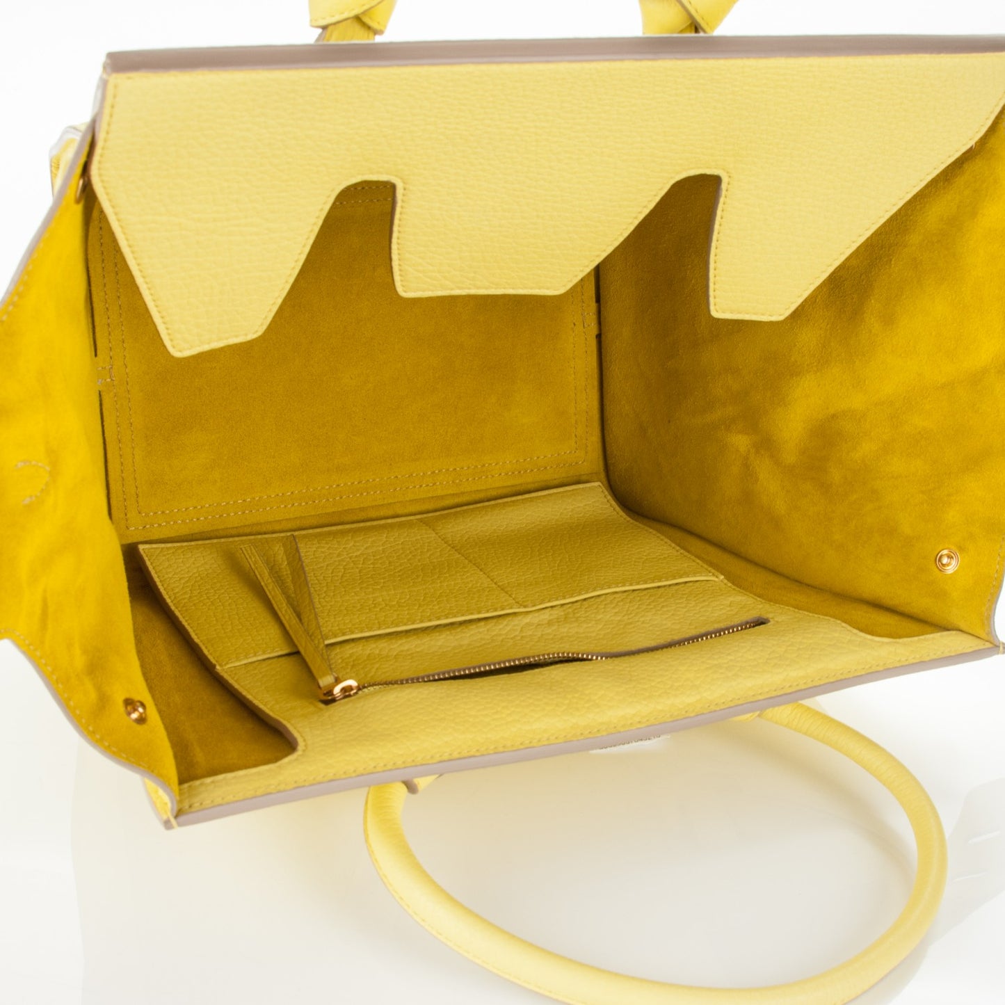 Crisped Calfskin Mini Tie Knot Tote Fluo Yellow