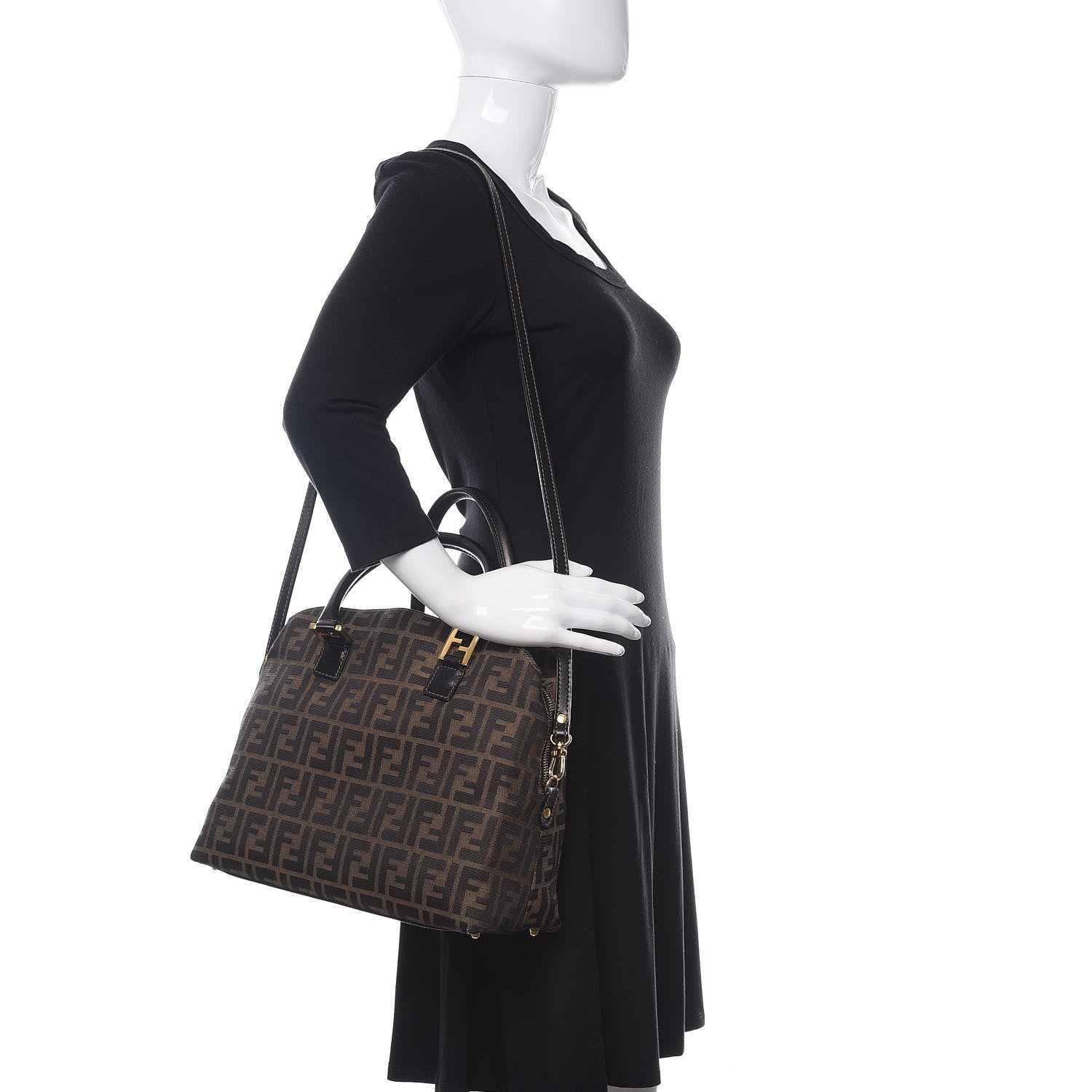 Fendi Zucca Top Handle Tote Tobacco 2 of 11