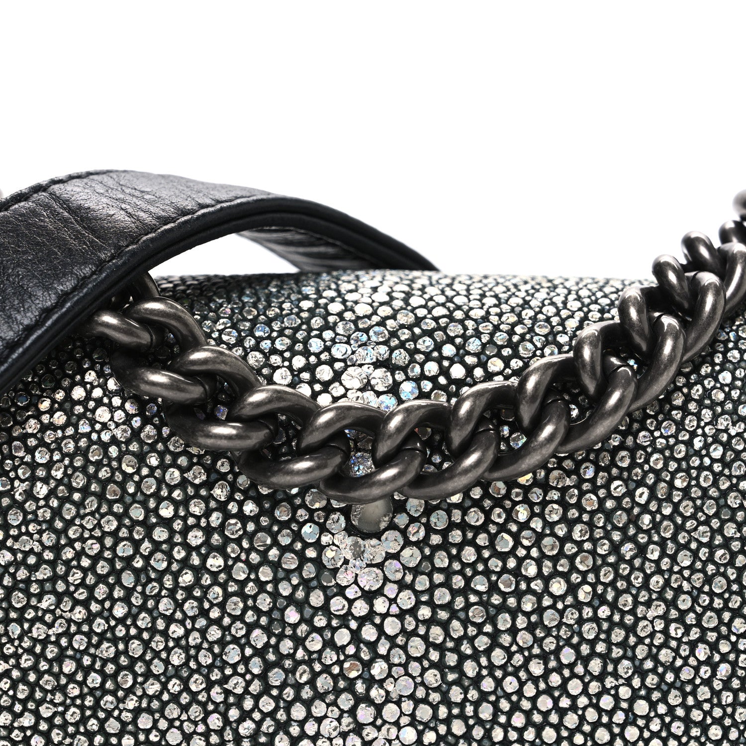 Chanel Galuchat Stingray Mini Boy Flap Black Silver 8 of 10