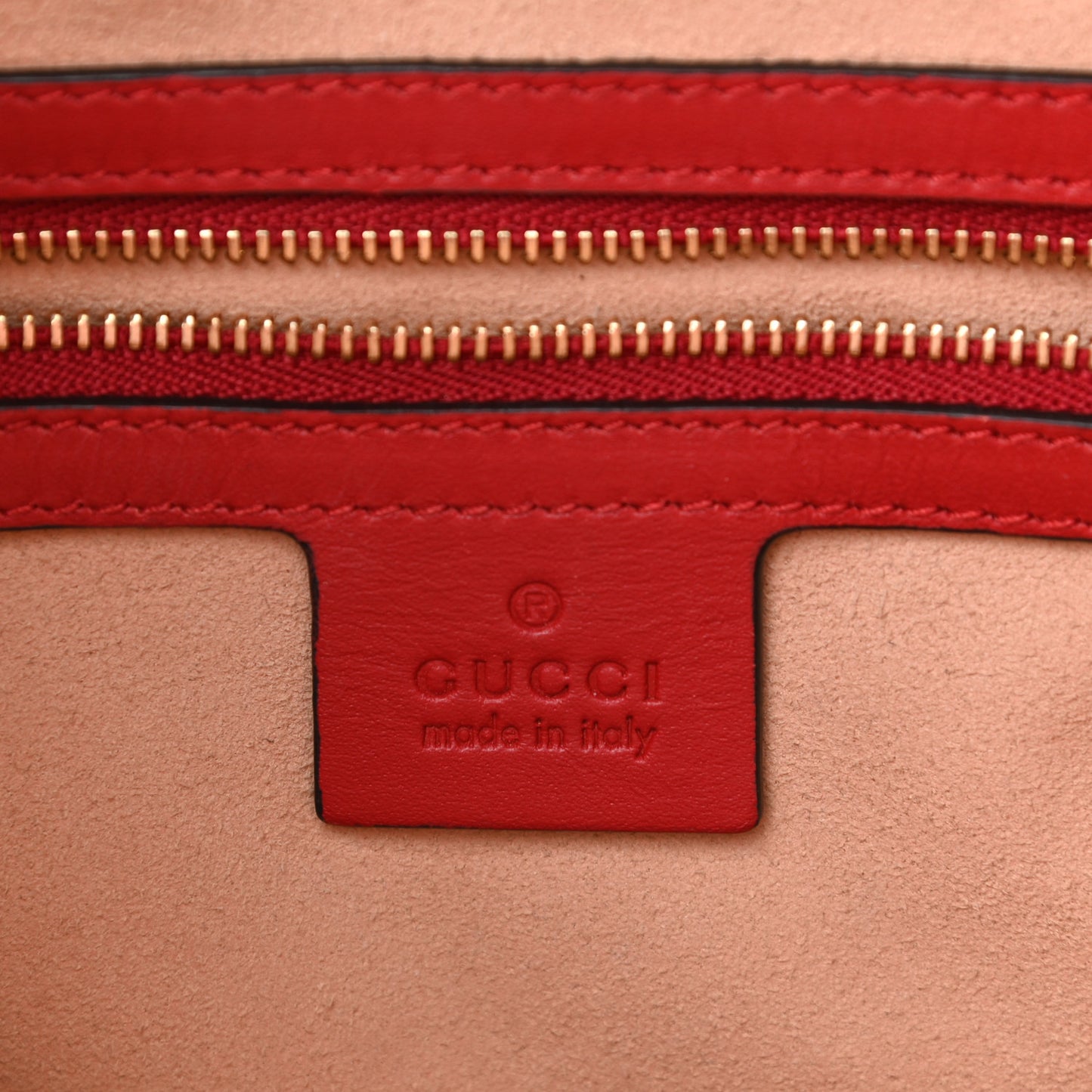 GG Supreme Monogram Medium Padlock Tote Red