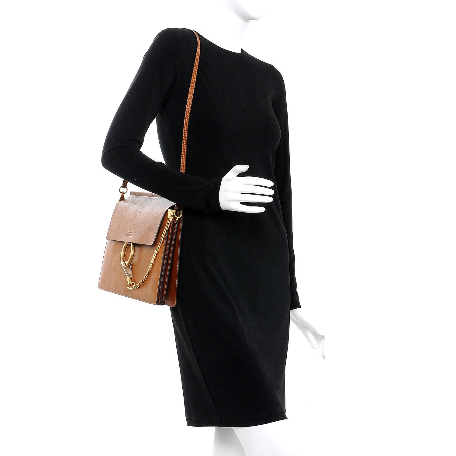 Chloe Goatskin Medium Faye Shoulder Bag Caramel 2 of 7