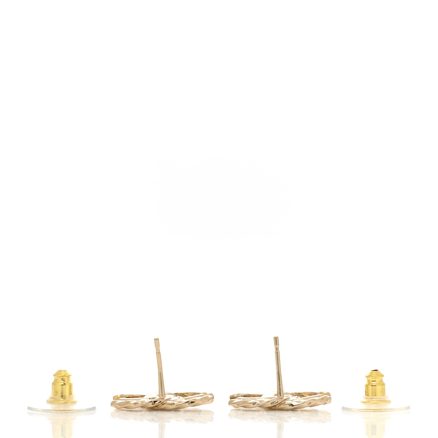 Chanel Crystal CC Earrings Gold 3 of 4