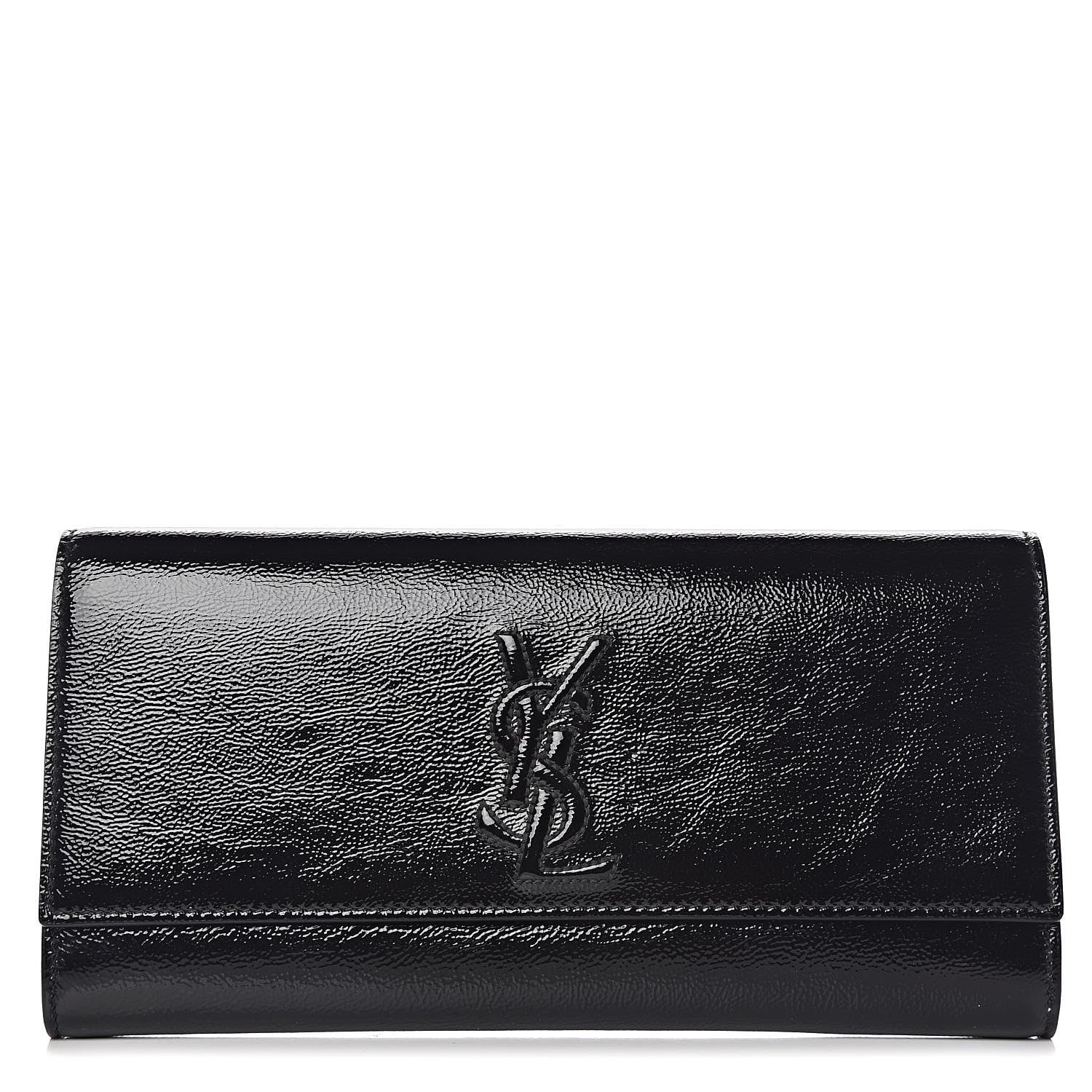 Saint Laurent Textured Patent Monogram Small Belle De Jour Clutch Black 1 of 12