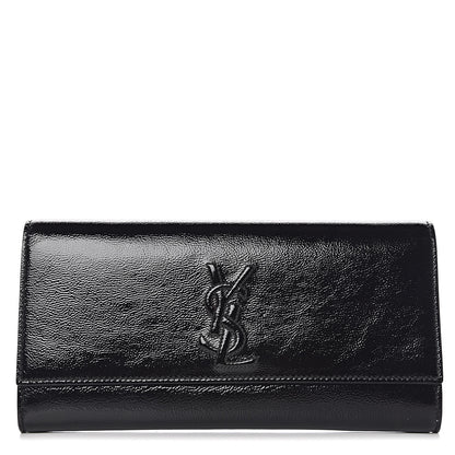 Saint Laurent Textured Patent Monogram Small Belle De Jour Clutch Black 1 of 12