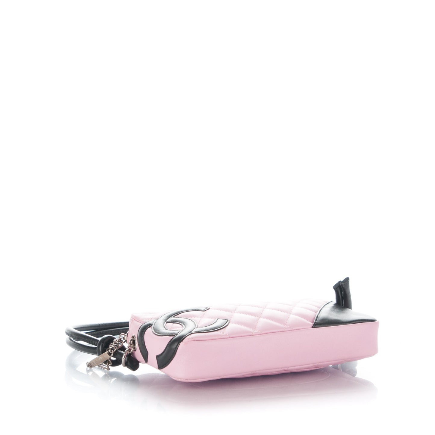 Calfskin Quilted Cambon Pochette Pink Black