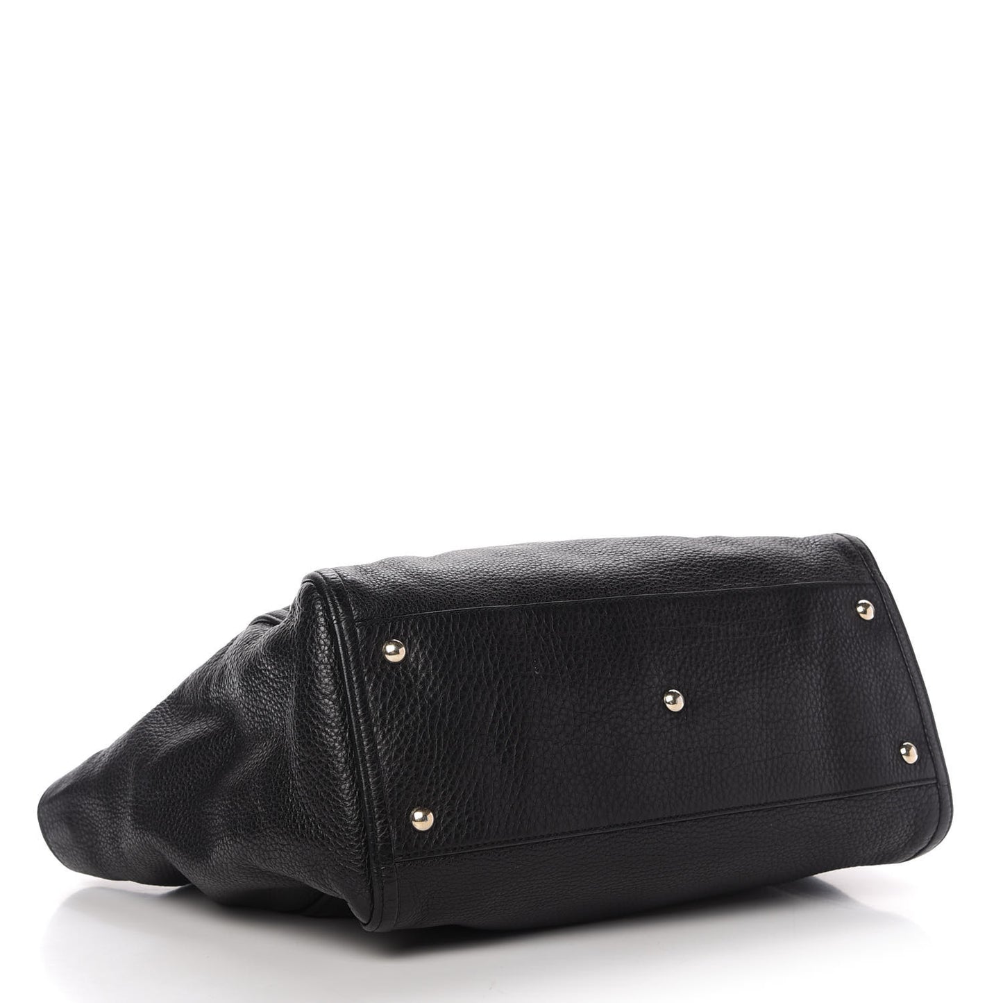 Pebbled Calfskin Medium Soho Shoulder Bag Black