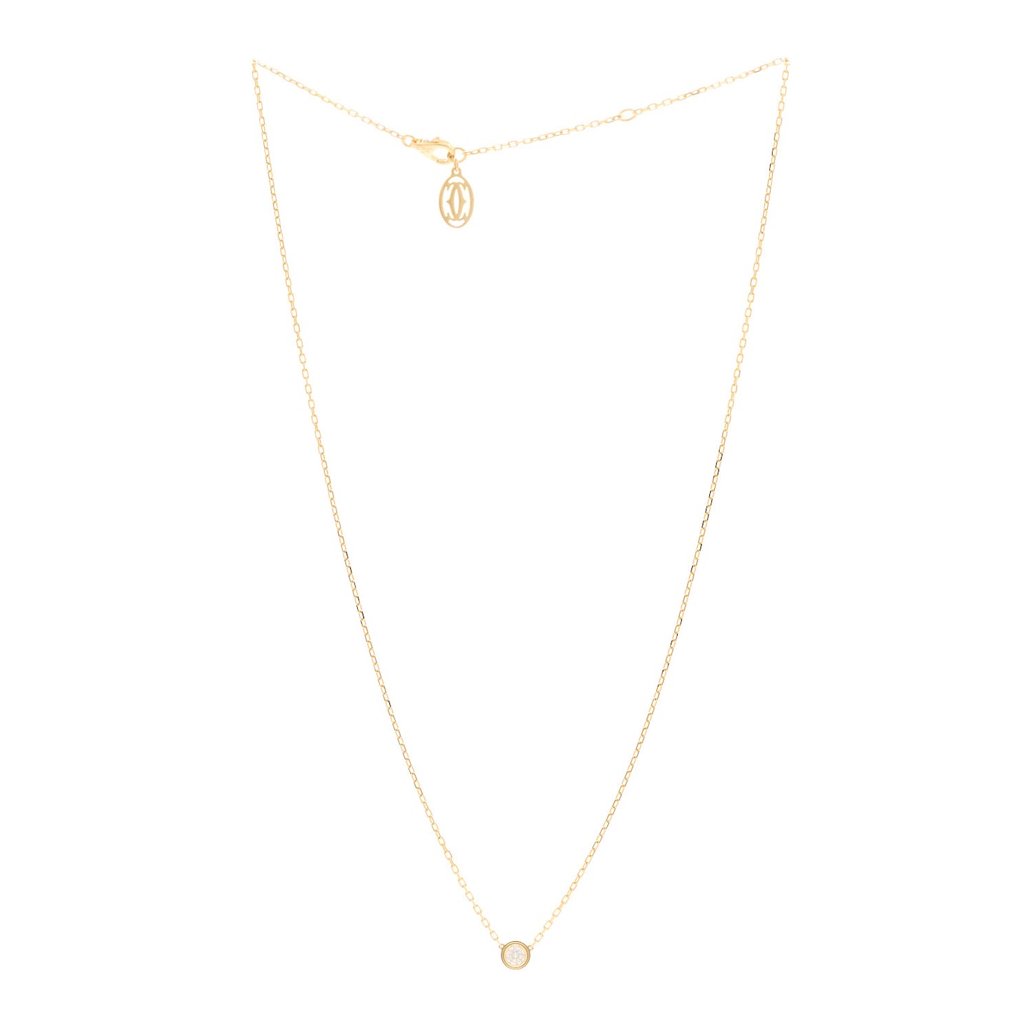 18K Yellow Gold Diamond LM D'Amour Pendant Necklace