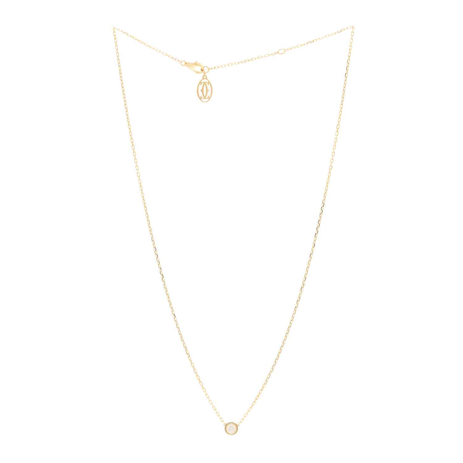 Cartier 18K Yellow Gold Diamond LM D'Amour Pendant Necklace 3 of 5