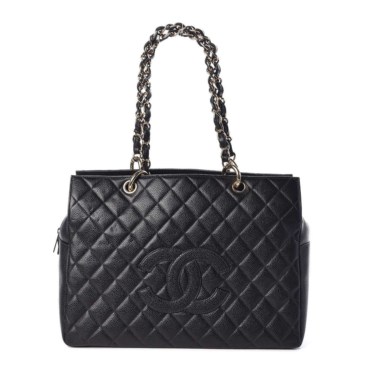 Caviar Quilted Petit Timeless Tote PTT Black