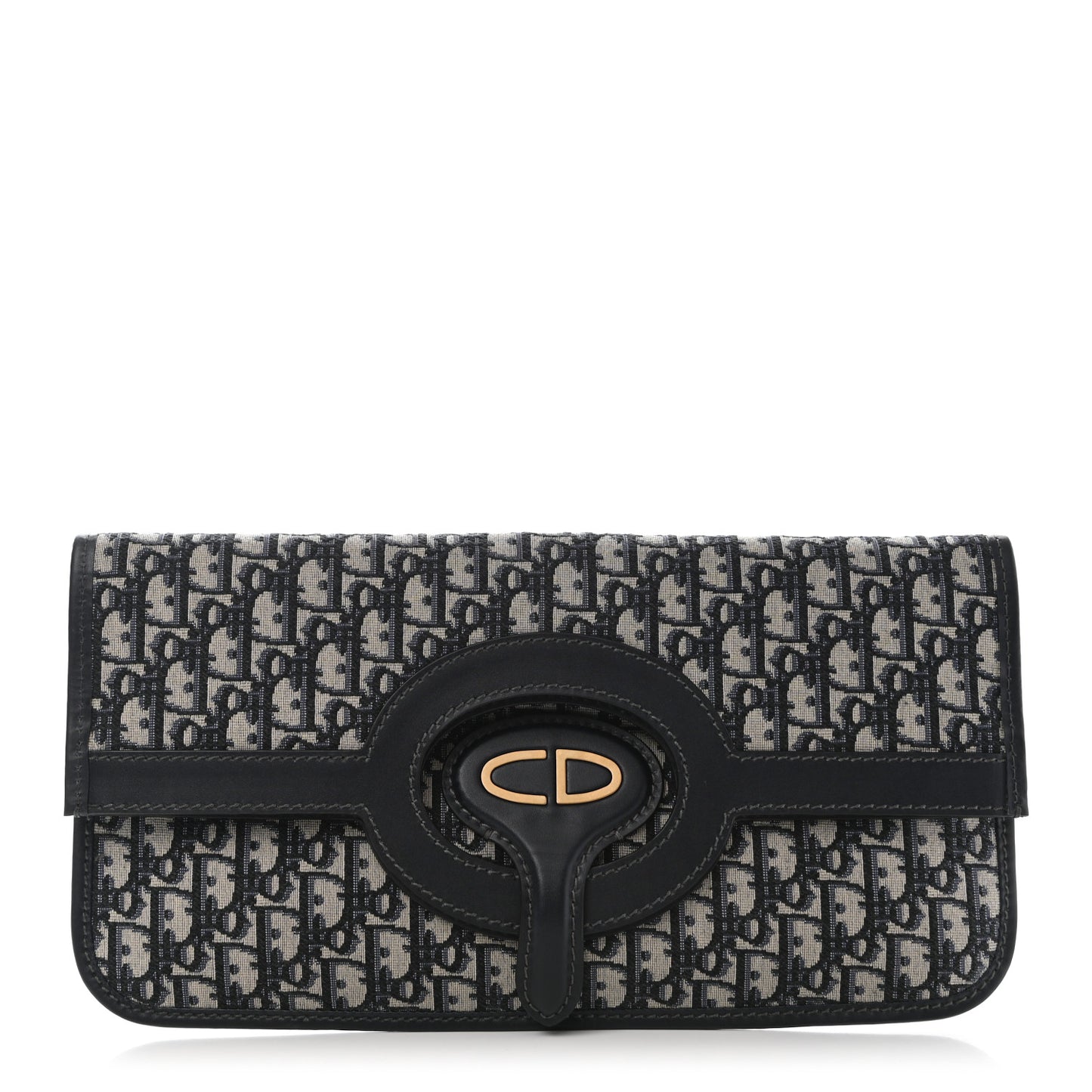 Oblique Fold Over Clutch Blue