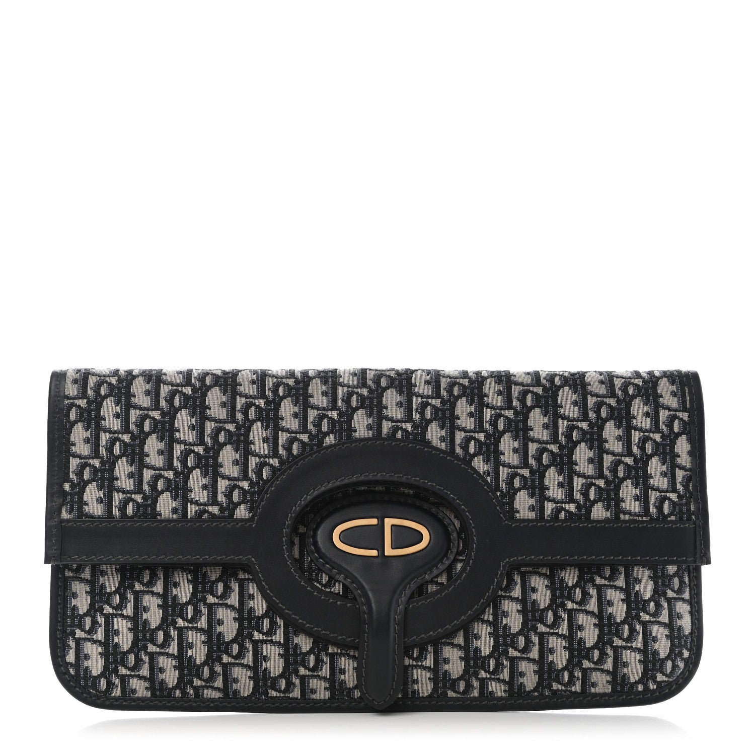 Christian Dior Oblique Fold Over Clutch Blue 1 of 9