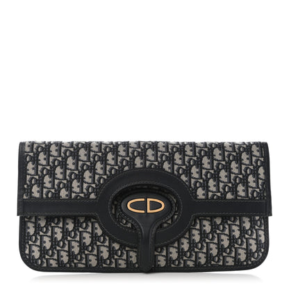 Christian Dior Oblique Fold Over Clutch Blue 1 of 9